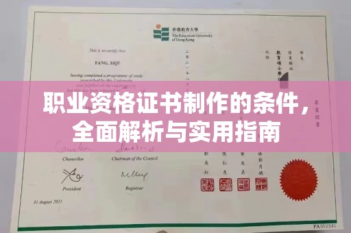 和静职业资格证书制作的条件，全面解析与实用指南