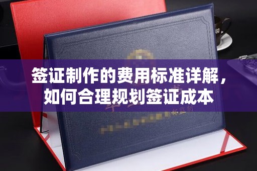 和静签证制作的费用标准详解，如何合理规划签证成本